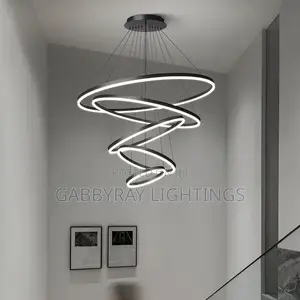 Black 5 Steps Led Chandelier