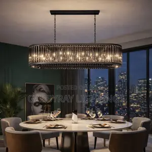 Long Crystal Chandelier