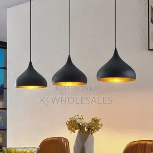 Black Funnel Dropping Pendant Light