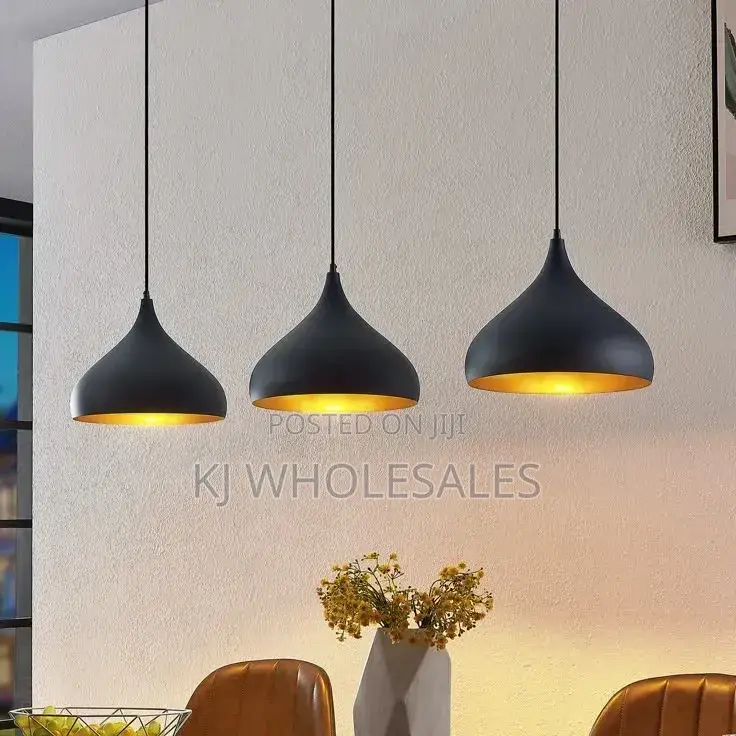 Black Funnel Dropping Pendant Light