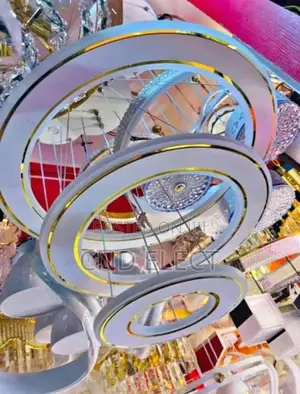 Luxury 3-ring White Gold Led Chandelier