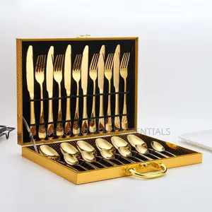 24pcs Gold Box Cutlery Set 