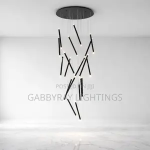 Black Led Stick Drop Chandelier