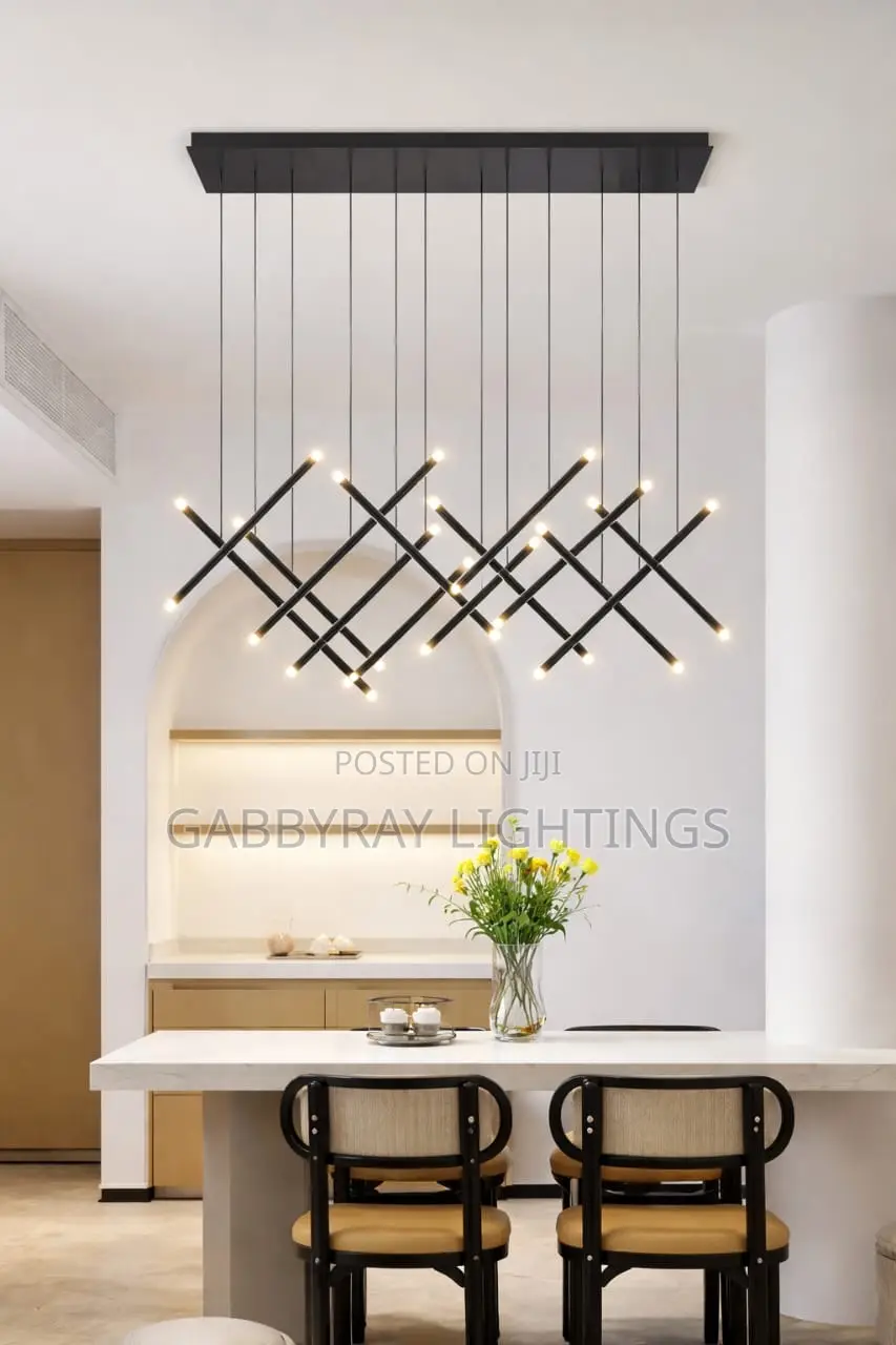 Black Stick Rectangular Chandelier