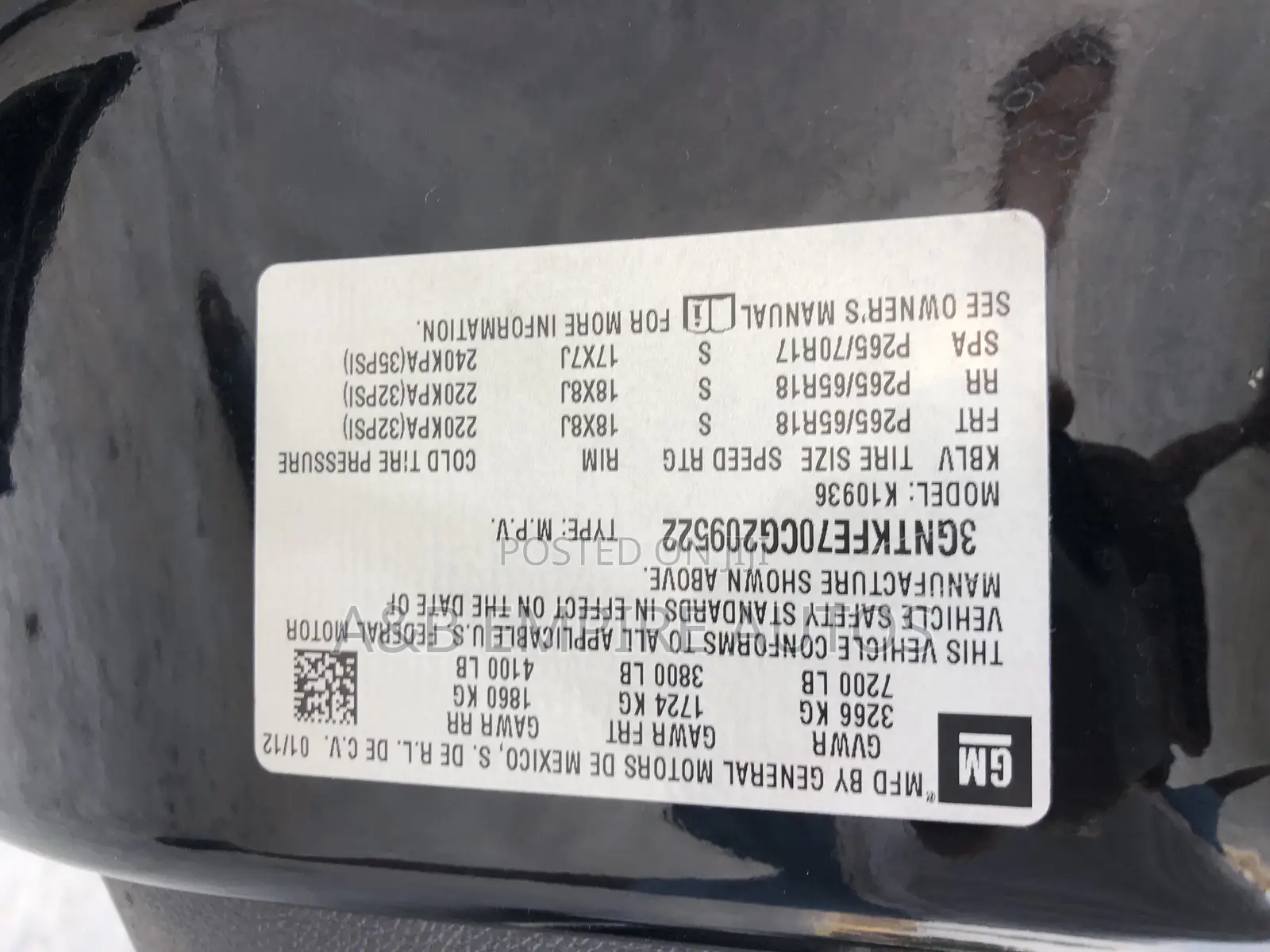 Chevrolet Avalanche 2012 Black