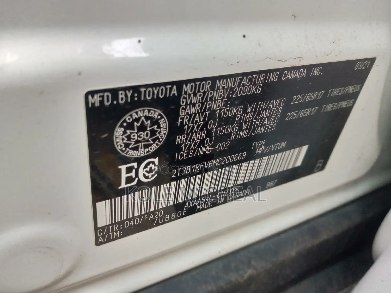 Toyota RAV4 2021 White