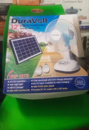 Duravolt Rechargeable Table/Fan With Solar Panel