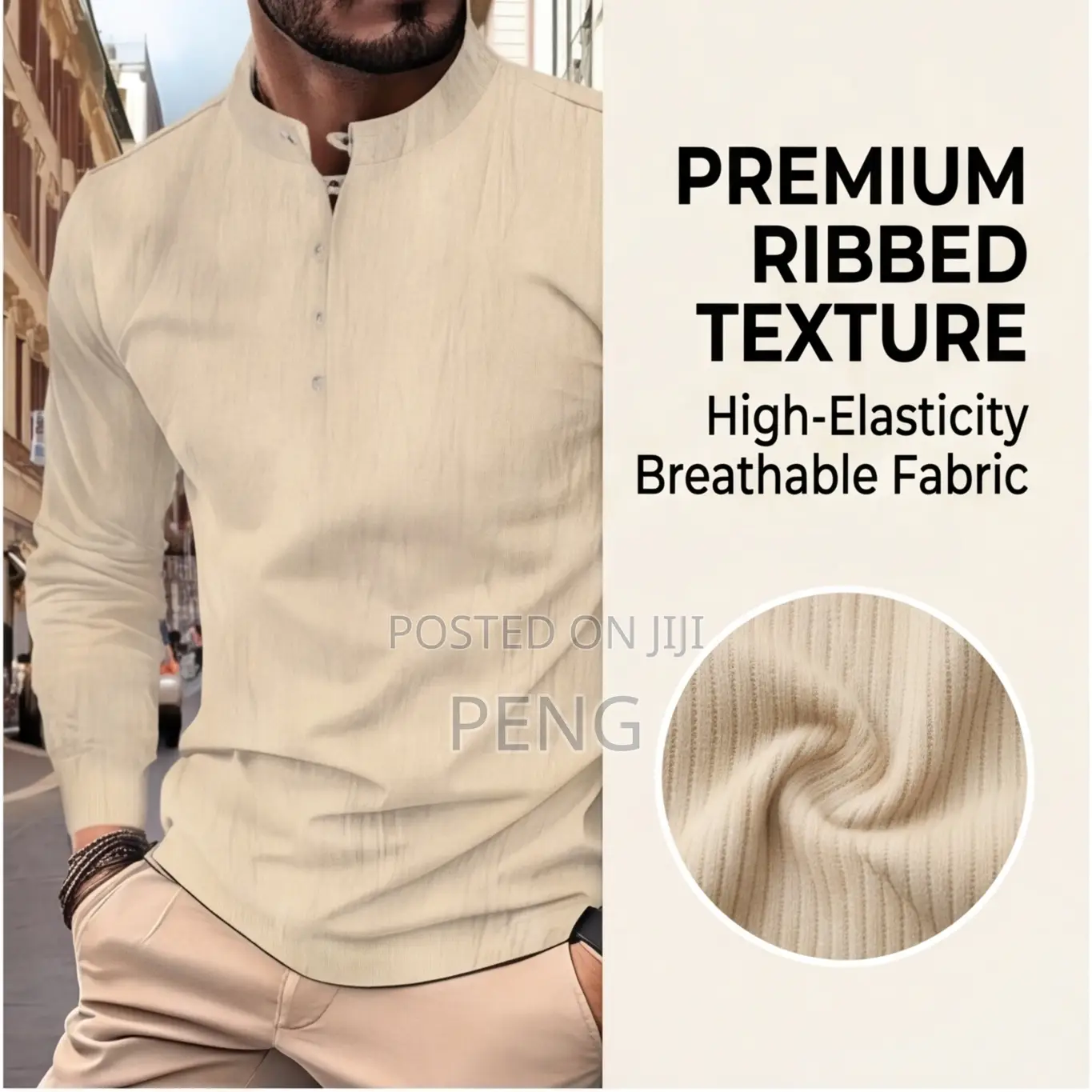 Men's Slim Fit Henley Shirt