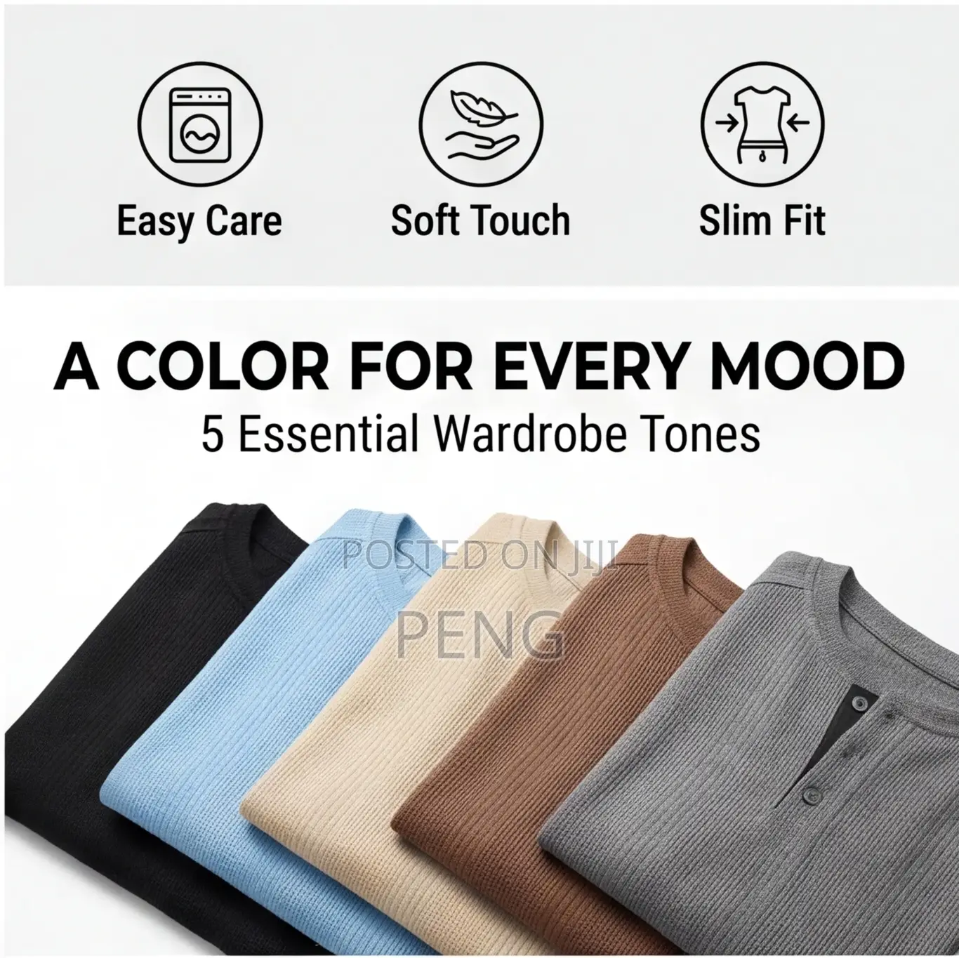 Men's Slim Fit Henley Shirt