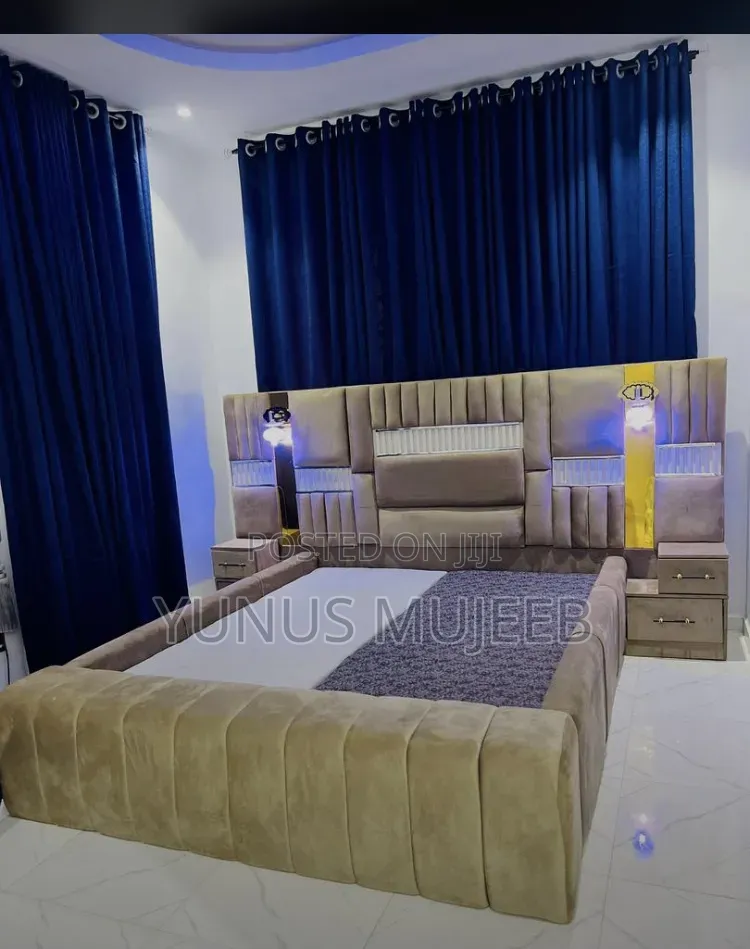 Luxury Upholstered Bed Frame With Led Headboard