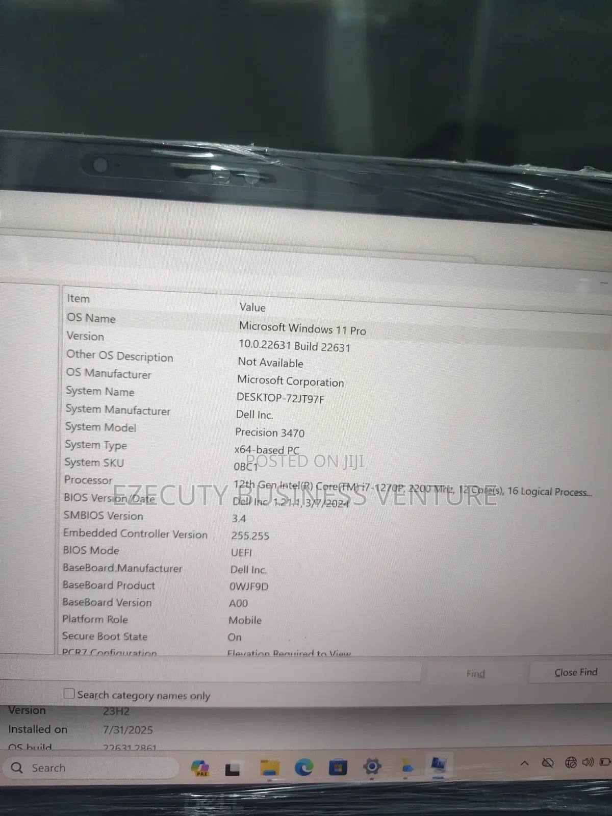 Laptop Dell 8GB Intel Core i7 SSD 256GB