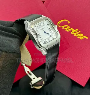 High Quality Cartier Santos Leather Strap Wristwatch