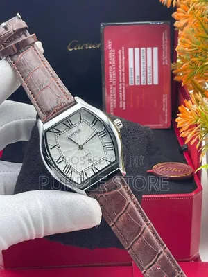 Cartier Leather Watch Unisex Quartz Dial