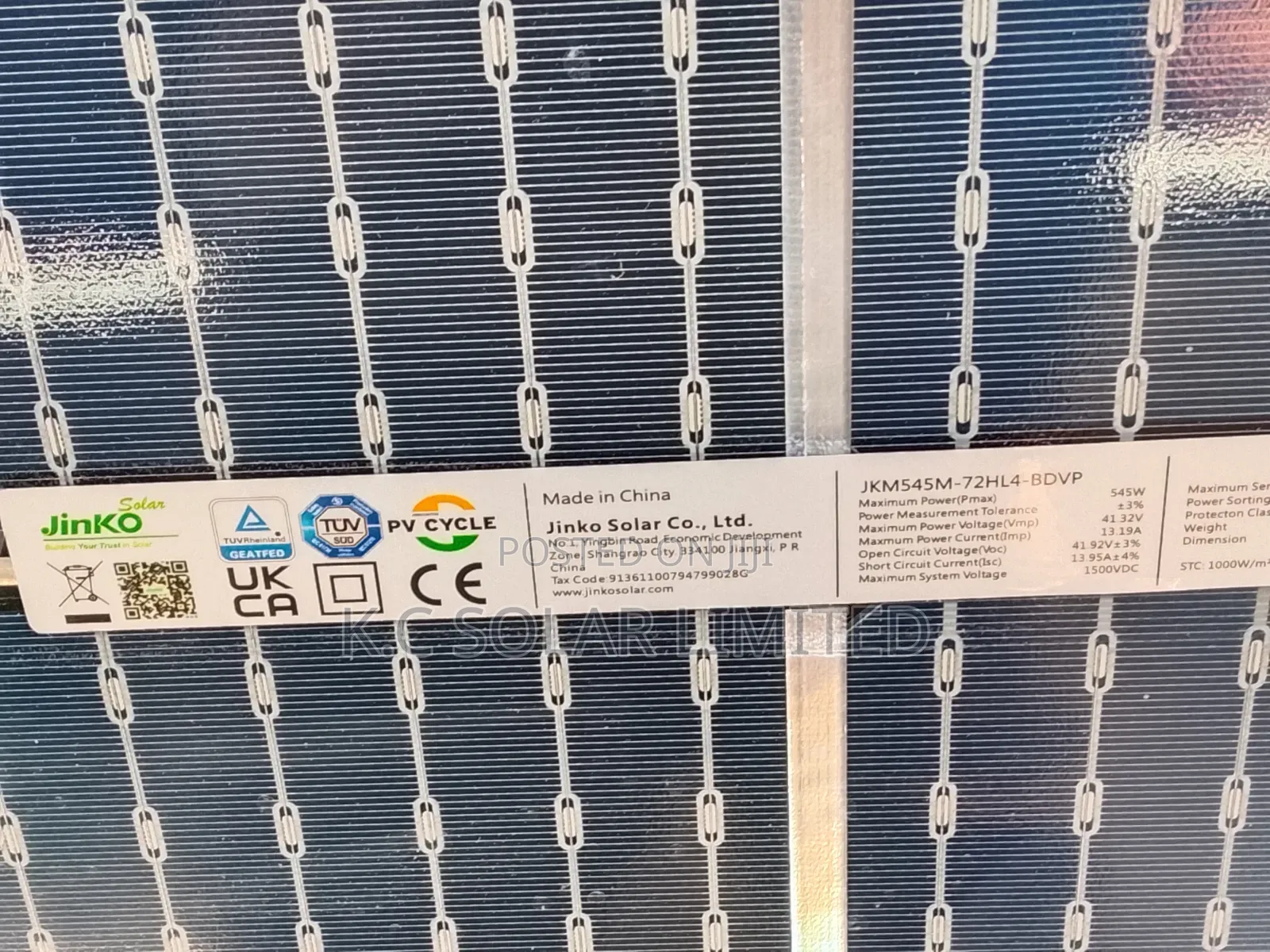 545w Half Cut Jinko Solar Panel