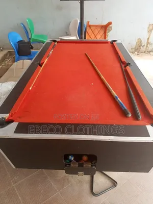 Neatly Used Snooker Table Board With Balls With Sticks