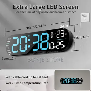 Led Wall Clock With Light Color Changing Temperature Remote Control