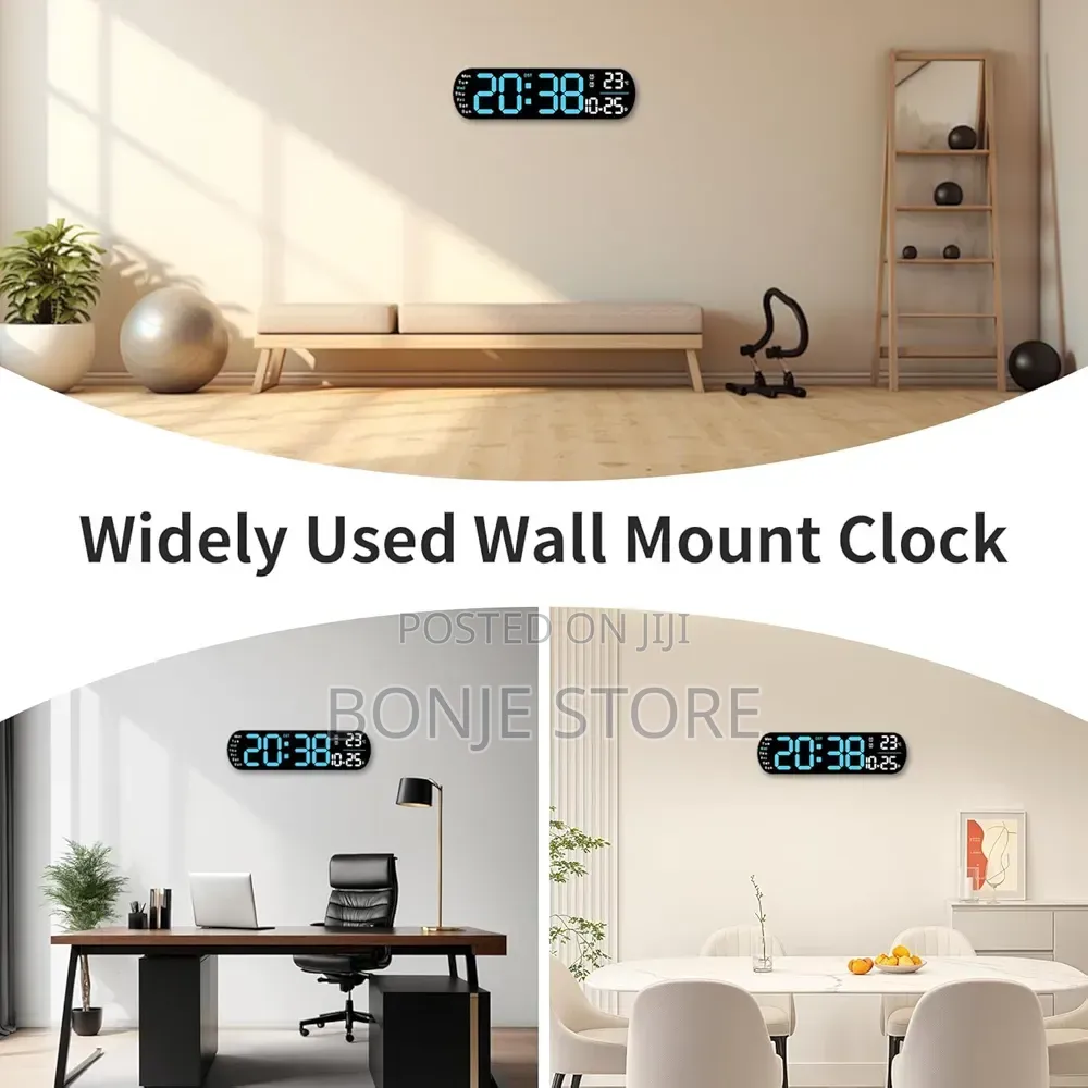 Led Wall Clock With Light Color Changing Temperature Remote Control