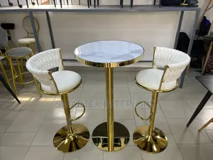 Imported Executive Fabric Adjustable Barstools With Bar Table