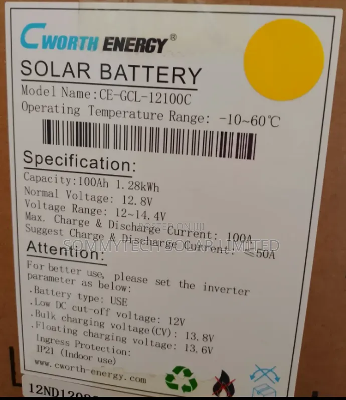 100ah Cworth Luthiun Ion Battery