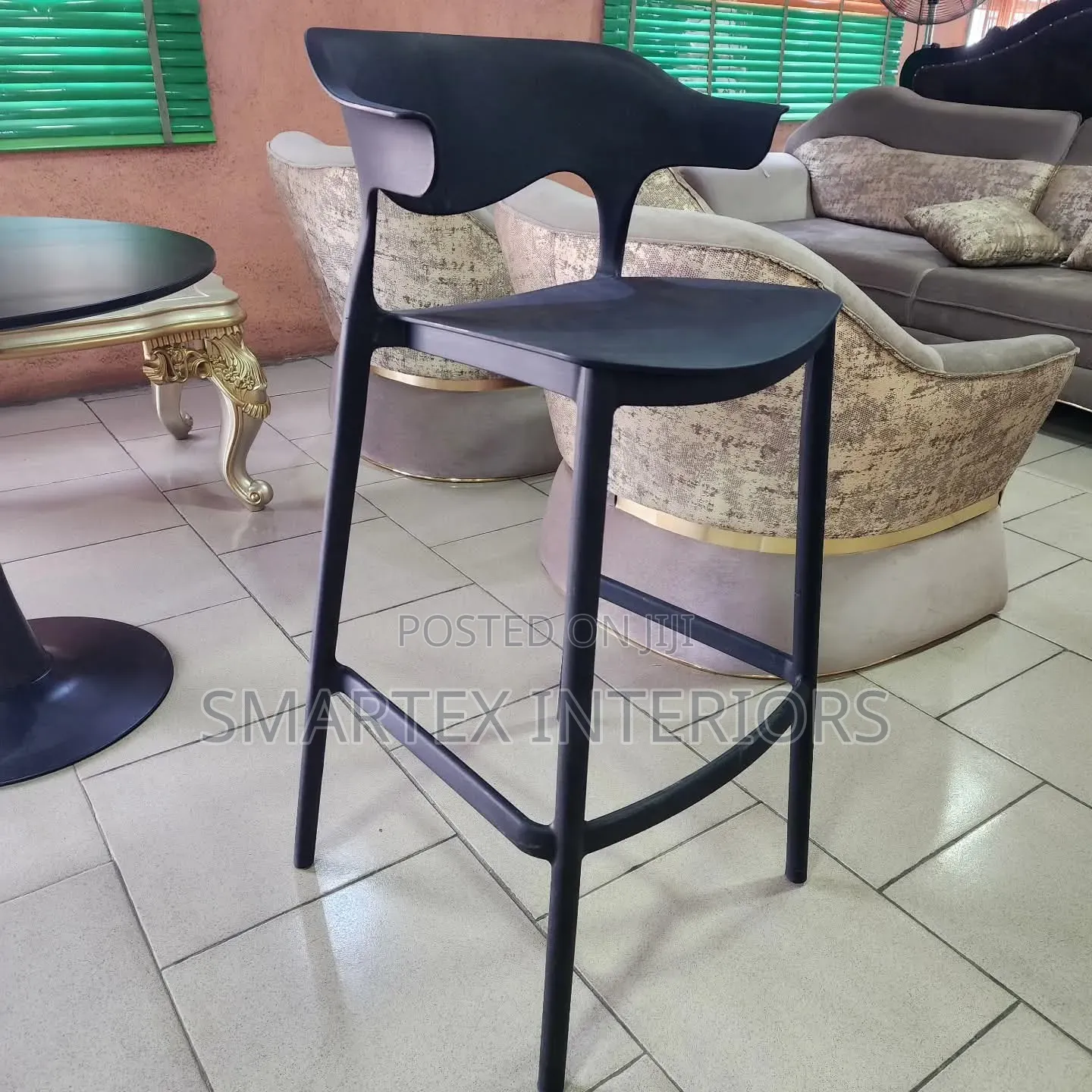 Strong Full Plastic High Barstool