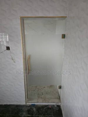 Half Frosted Glass Door With Gold Accessory
