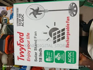 18-Inch Tvvyford Rechargeable Stand Fan With Solar Panel