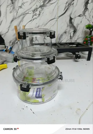 3pcs Vacuum Acrylic Storage Container