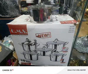 Oms Stainless Steel Pots Set 10pcs (Code 1062)