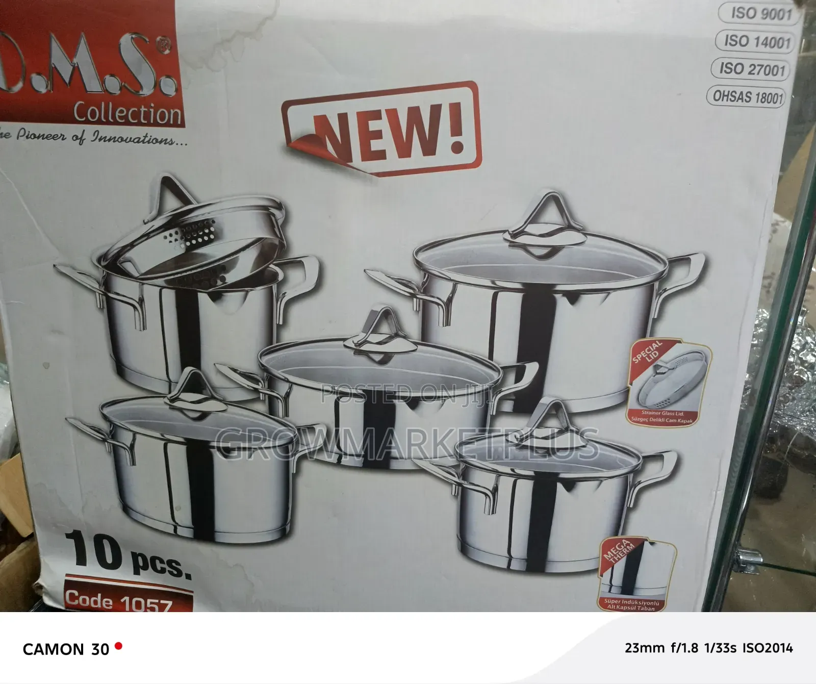 Oms Stainless Steel Pots Set 10pcs (Code 1062)