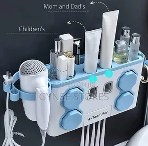 Multi-Functional Toothbrush Holder/Dispenser With 4 Cups
