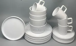 16 Pieces White Ceramic Plates Set