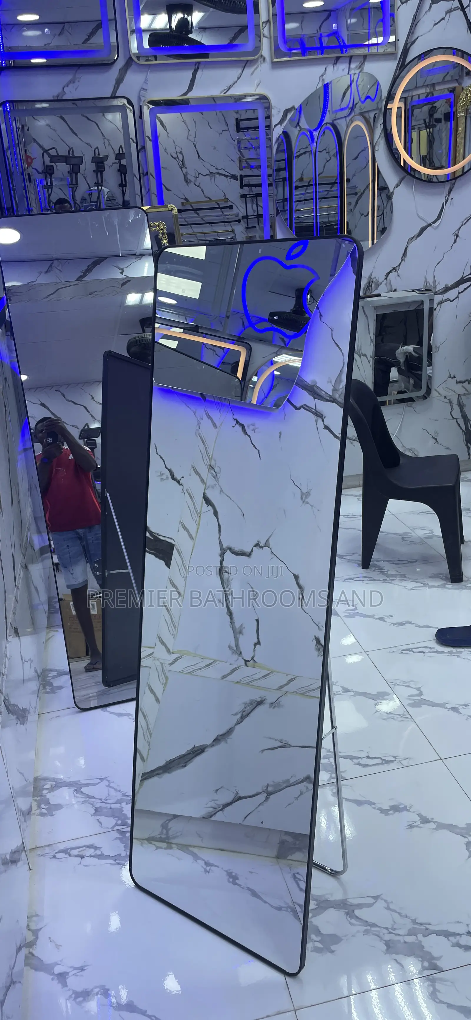 Full Body Standing Dressing Mirror Black