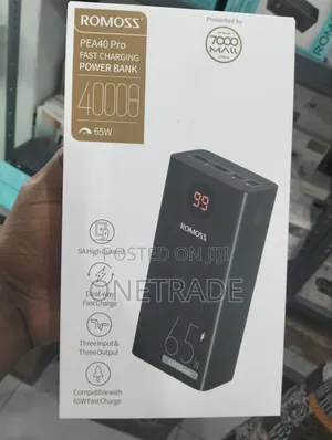 Romoss Pro Fast-Charging Powerbank 40,000mah Capacity and 65w Output.