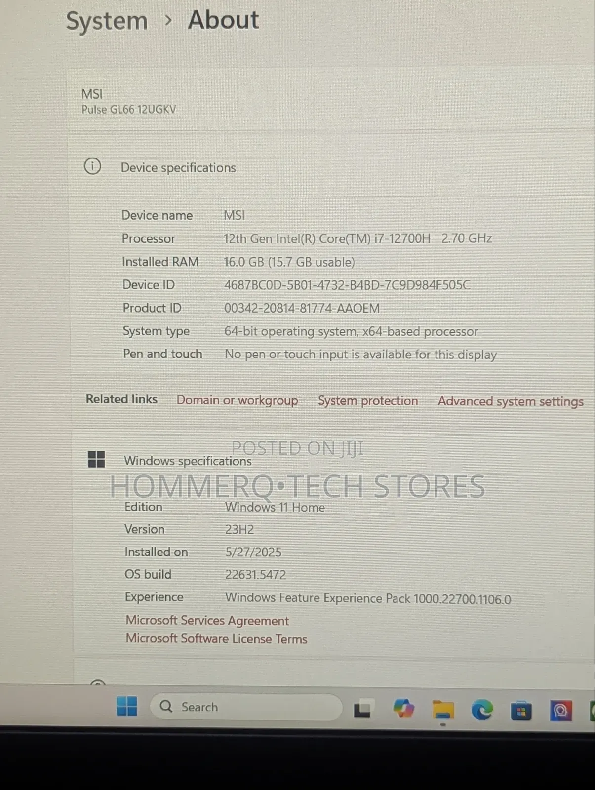 Laptop MSI Pulse GL66 16GB Intel Core i7 SSD 512GB