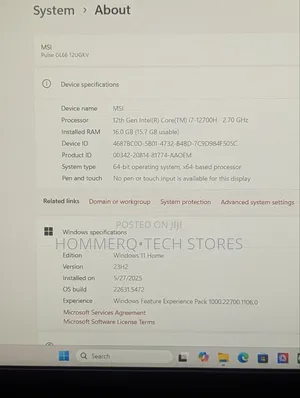 Laptop MSI Pulse GL66 16GB Intel Core i7 SSD 512GB