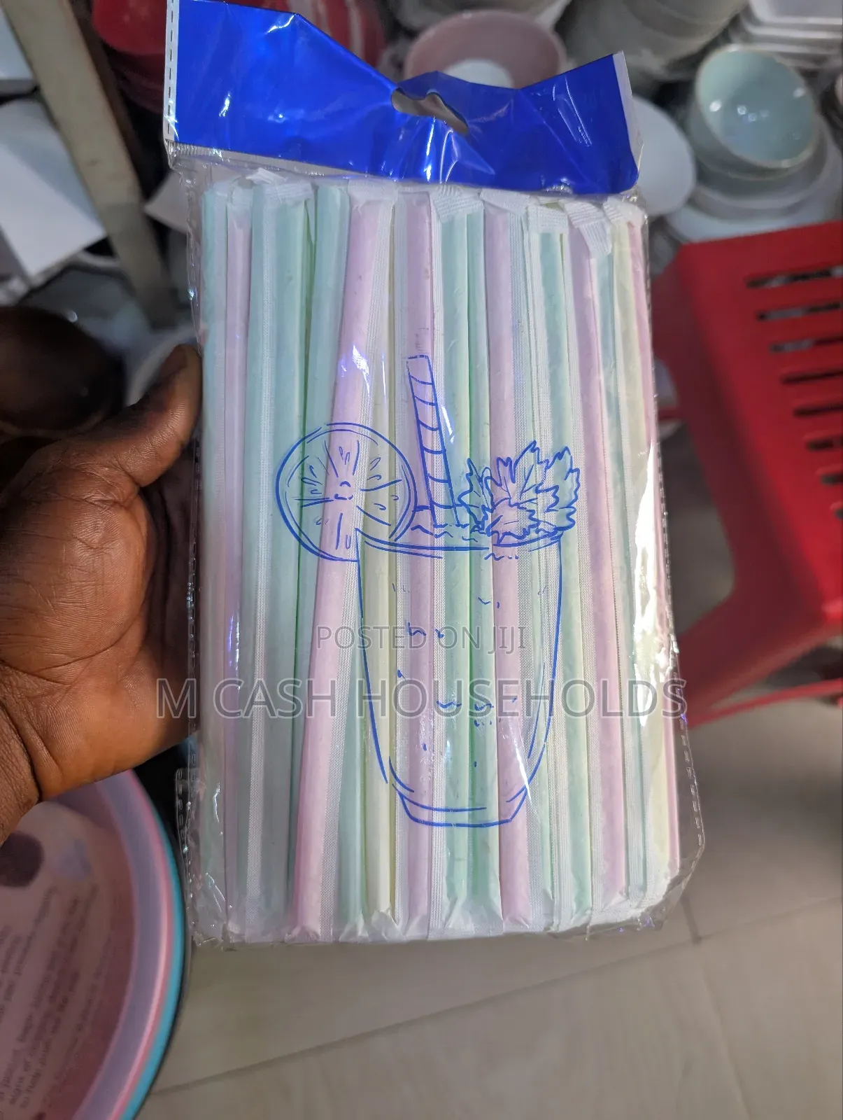 100pices Disposable Flexible Mixed Colors Straw