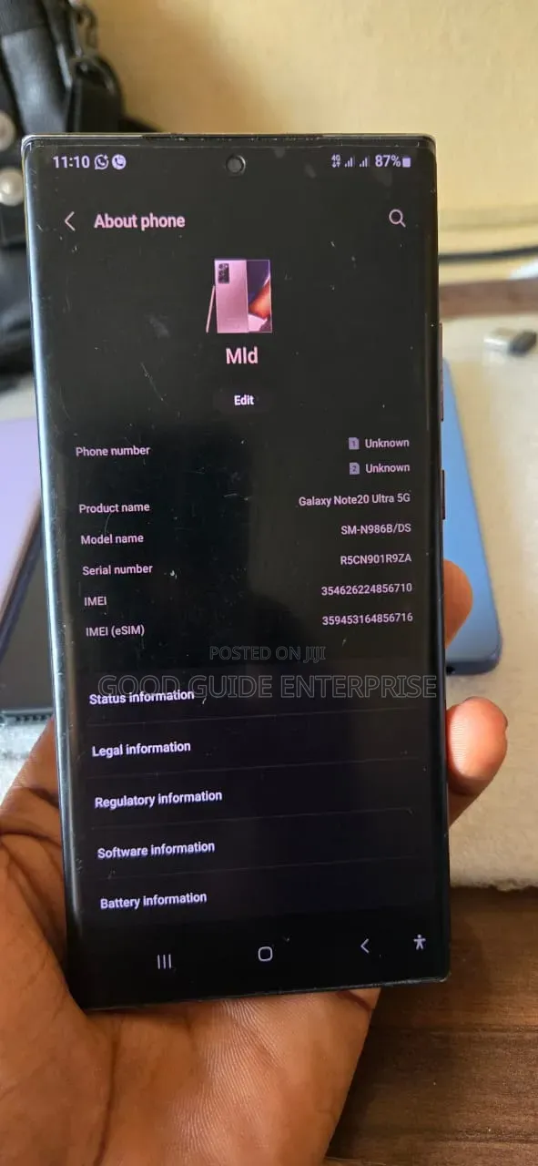 Samsung Galaxy Note 20 Ultra 256 GB Blue
