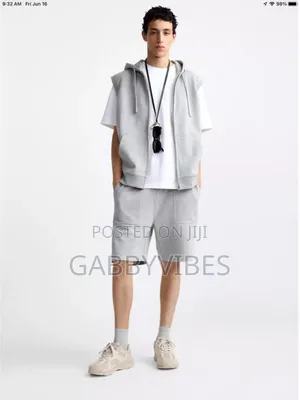 Armless Hoodie and White Tshirt With Knicker