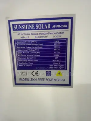 Sunshine Solar 350w Mono Panel