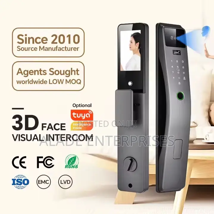 Palm 3d Face Recognition Smart Lock With Camera 2 Way Audio Tuya