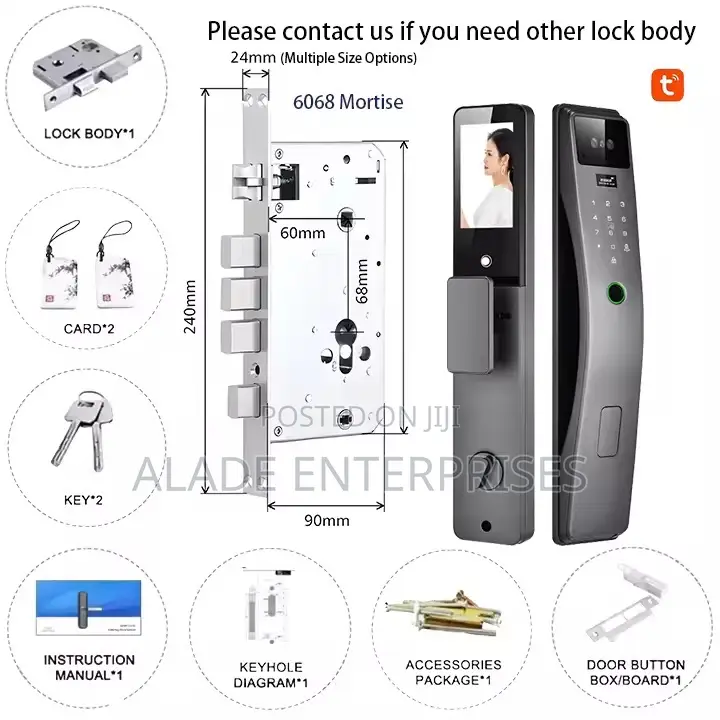 Palm 3d Face Recognition Smart Lock With Camera 2 Way Audio Tuya