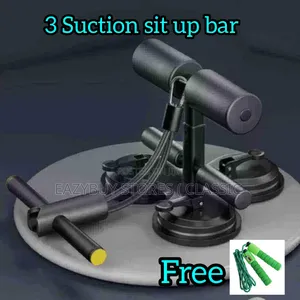 Upgraded 3 Suction Sit Up Bar With Free Skipping Rope