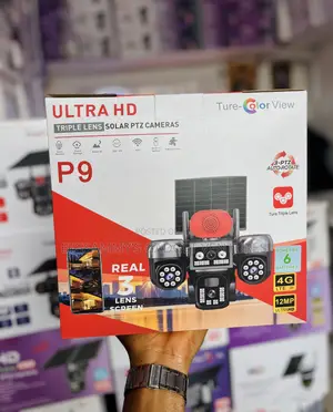 Triple Lens Solar PTZ Cameras With 6 Batteries