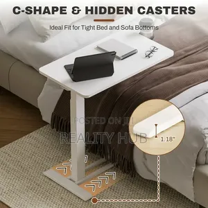 Height Adjustable Medical Bed Table With Hidden Casters, Roling Laptop