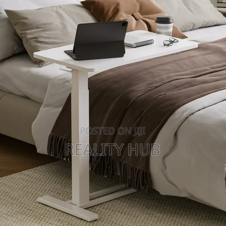 Height Adjustable Medical Bed Table With Hidden Casters, Roling Laptop