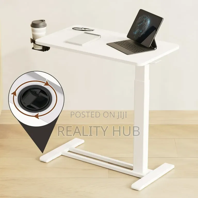 Height Adjustable Medical Bed Table With Hidden Casters, Roling Laptop