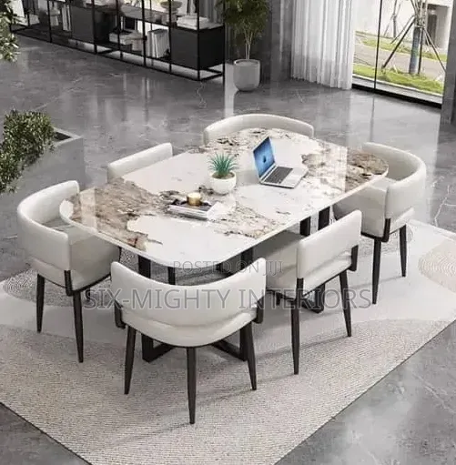 6 Seater Luxurious Marble Top Dining Table