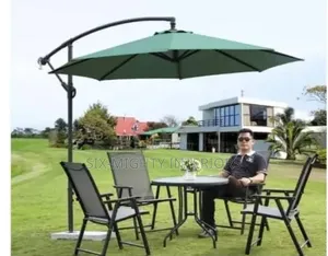 Outdoors Canopy Umbrella Parasol With Marble Base