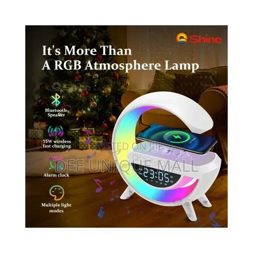 Multifunction Led Lamp, Clock, Wireless Charger, Bluetooth Speaker