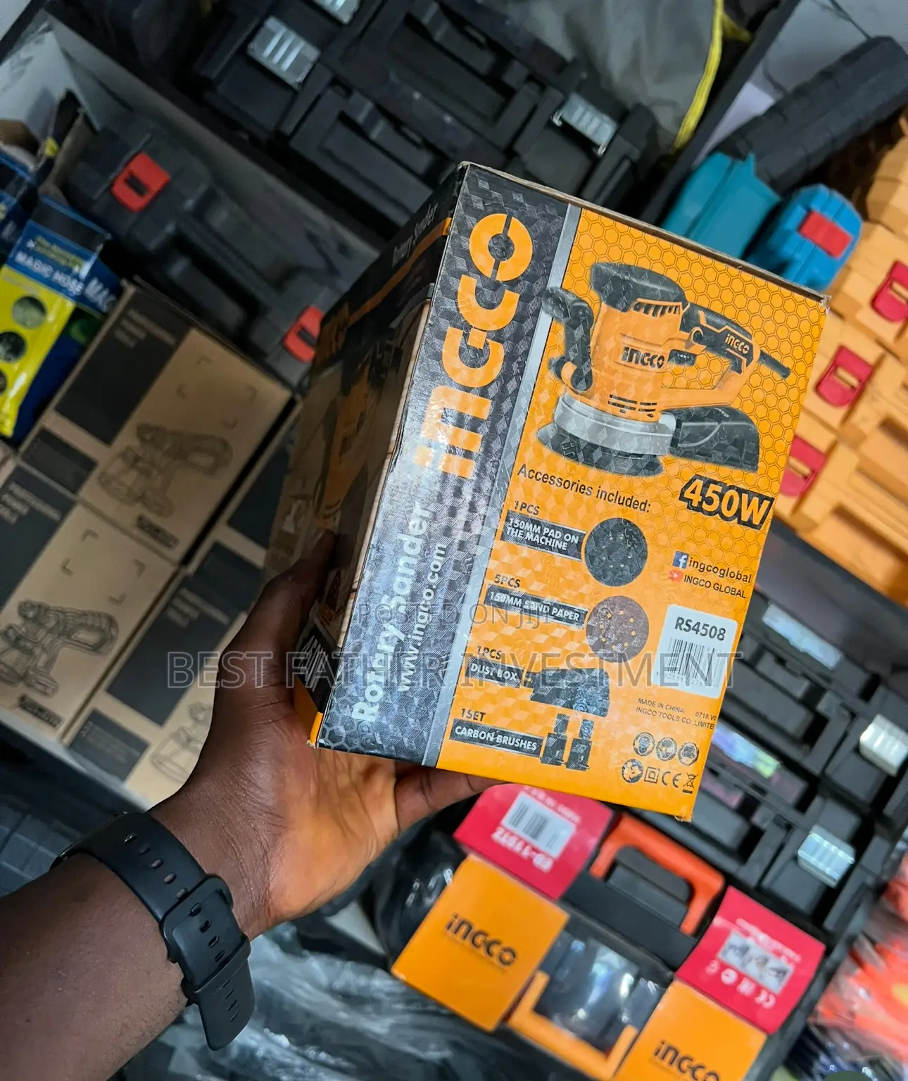 450w Ingco Durable Rotary Sander Machine